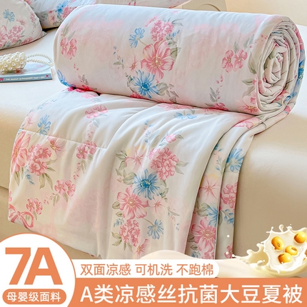 欢乐季  2025新款7A抗菌凉感丝大豆夏被 梦幻