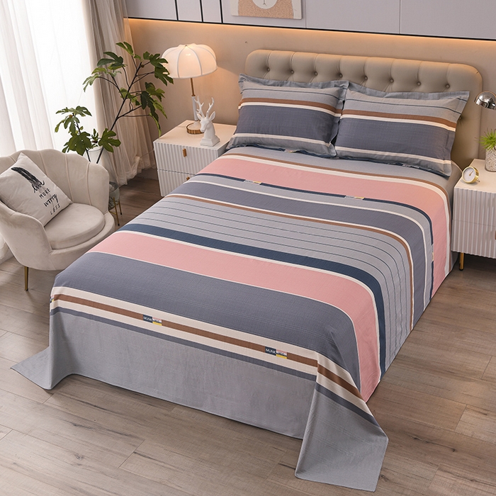 91家纺网 家纺一手货源 找家纺 润淳家居 2025新款老粗布三件套及单品 条致 粉