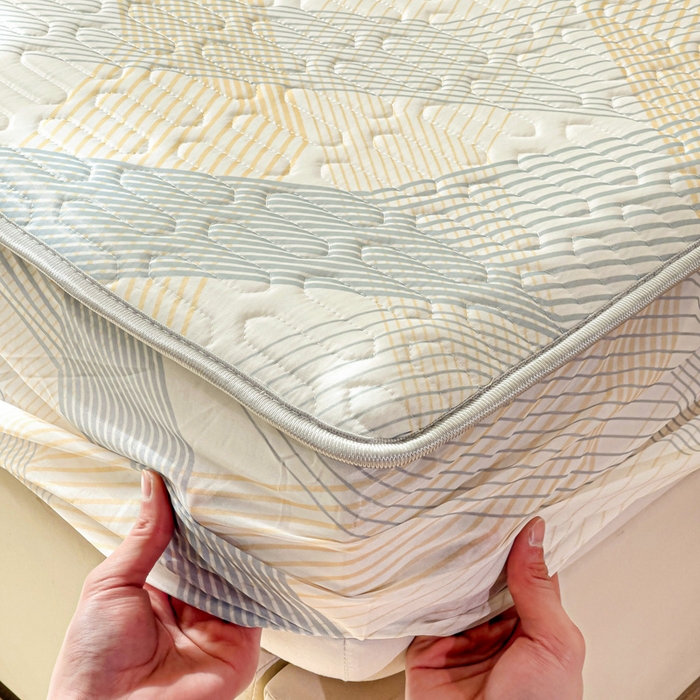 91家纺网 家纺一手货源 找家纺 富馨莱 2025新款A类凉感丝空气纤维凉席床笠款 简约