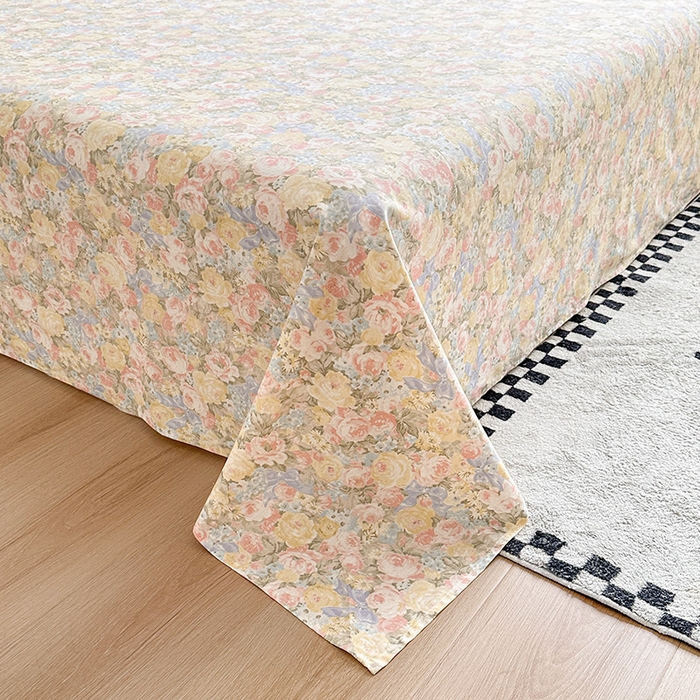 91家纺网 家纺一手货源 找家纺 绵庭家纺 2025新款12868全棉套件单品系列二单床单 暖阳绿意