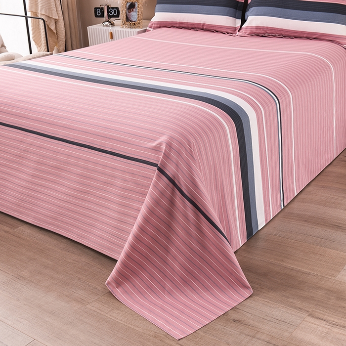 91家纺网 家纺一手货源 找家纺 润淳家居 2025新款老粗布三件套及单品 条纹情怀 豆沙