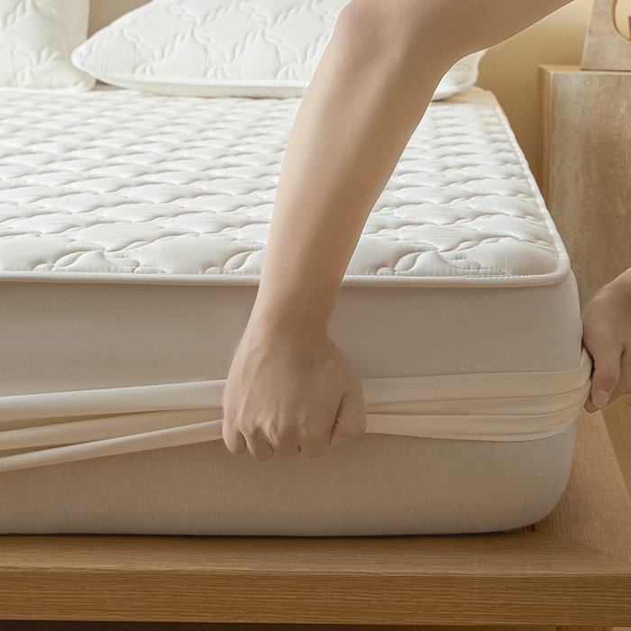 91家纺网 家纺一手货源 找家纺 雪云美2025新款全棉夹棉床笠13372斜纹A类纯棉床罩可定制尺寸-风车款 风车-富贵白