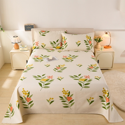 润淳家居 2025新款老粗布三件套及单品 幸运花 米