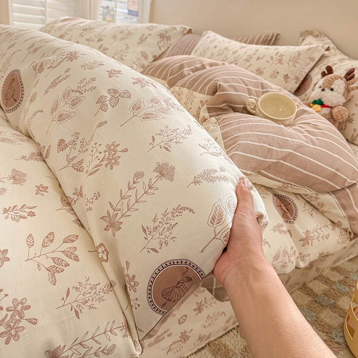 91家纺网 家纺一手货源 找家纺 绵庭家纺 2025新款12868全棉套件单品系列二四件套 烟染秋色