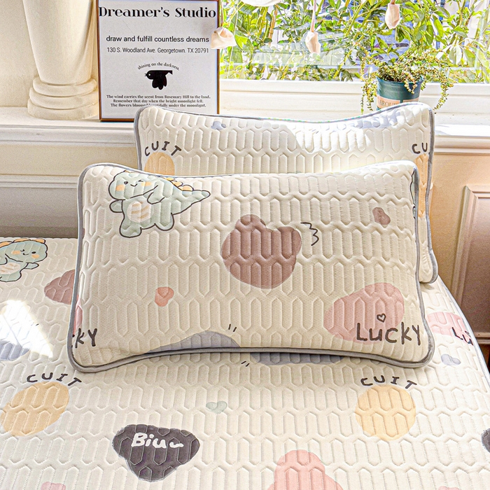 91家纺网 家纺一手货源 找家纺 富馨莱 2025新款A类凉感丝空气纤维凉席床笠款 萌萌龙