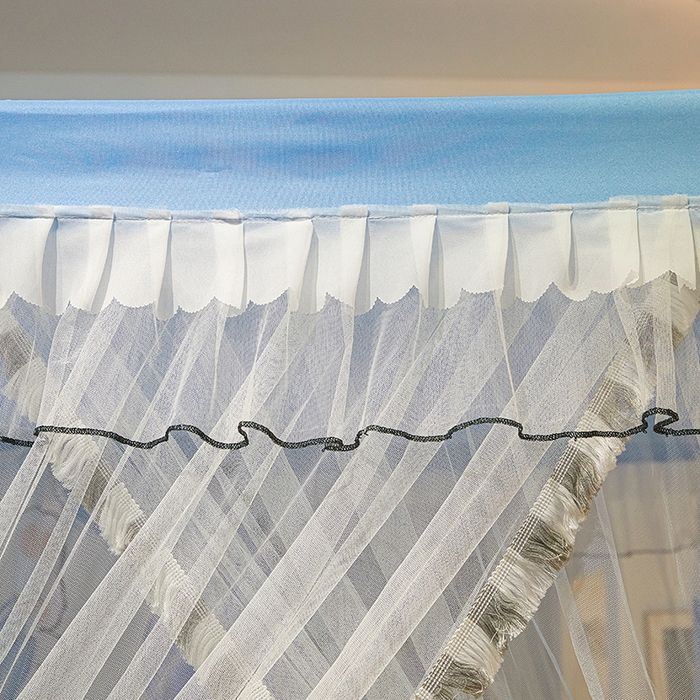 91家纺网 家纺一手货源 找家纺 锦逸家居 2025新款四季款三开门落地床幔蚊帐 幻城-蹦极兔