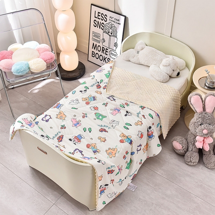 91家纺网 家纺一手货源 找家纺 嗨生活_2025年爆款 A类冰豆豆凉感丝被 儿童夏被 幼儿园被 直播 团购首选_1477 小伙伴