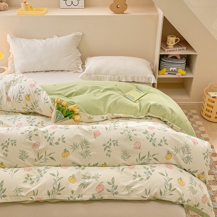 91家纺网 家纺一手货源 找家纺 绵庭家纺 2025新款12868全棉套件单品系列二单被套 轻婉花语