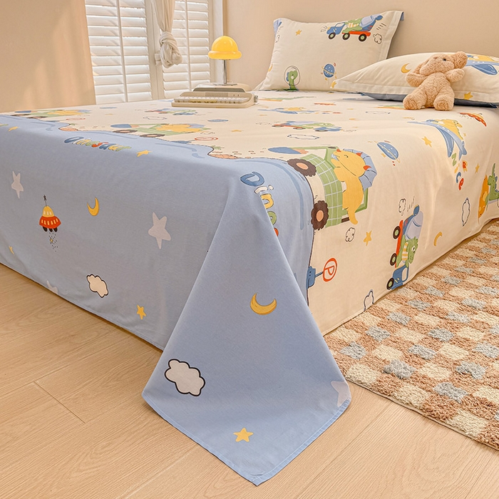 91家纺网 家纺一手货源 找家纺 绵庭家纺 2025新款12868全棉套件单品系列二单床单 太空旅行