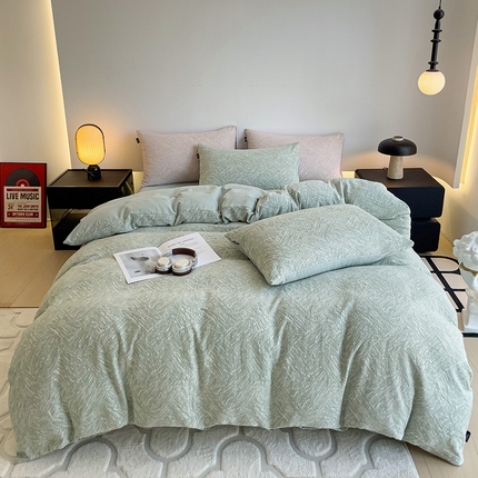 91家纺网 家纺一手货源 找家纺 （总）静家居-简约原创家纺 四季款三层纱本色加厚提花四件套