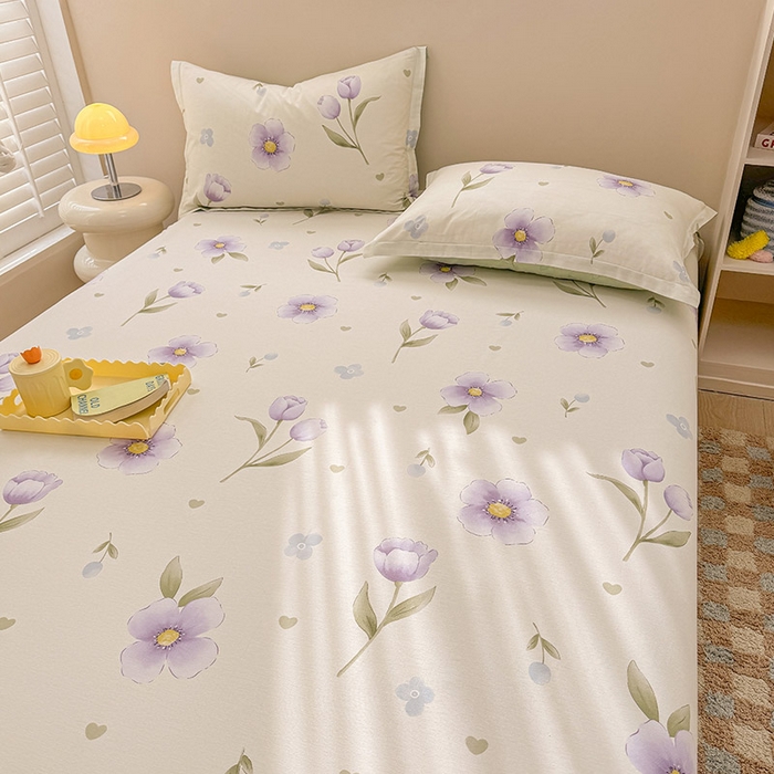 91家纺网 家纺一手货源 找家纺 2025新款12868全棉套件单品系列二单床笠 奇异花朵