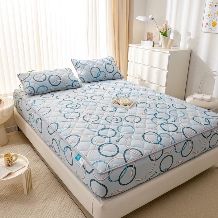 91家纺网 家纺一手货源 找家纺 云玲时尚 2025新款三防磨毛防水夹棉单人枕套 开心圆圈