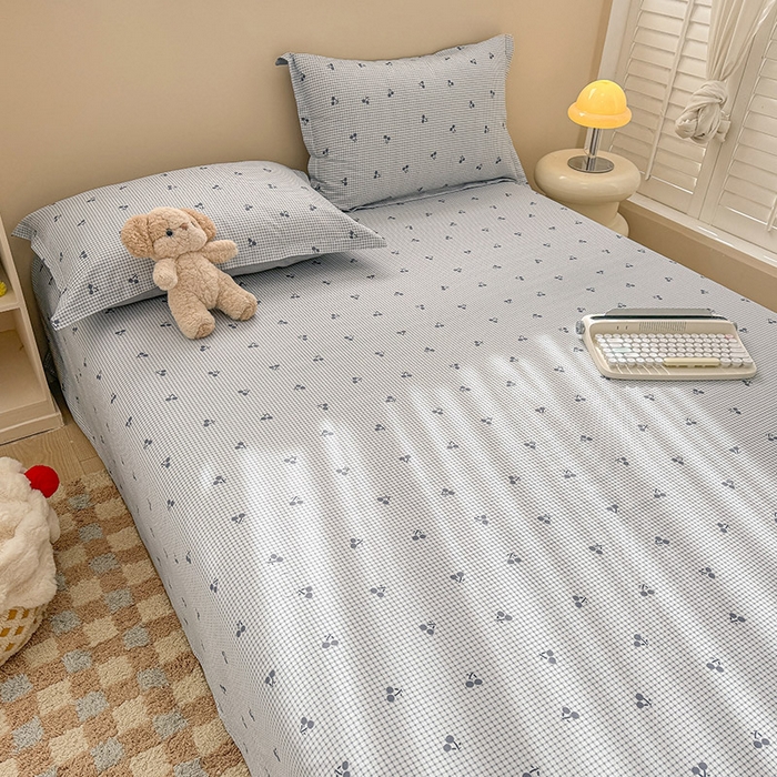 91家纺网 家纺一手货源 找家纺 绵庭家纺 2025新款12868全棉套件单品系列二单床单 樱姿-灰