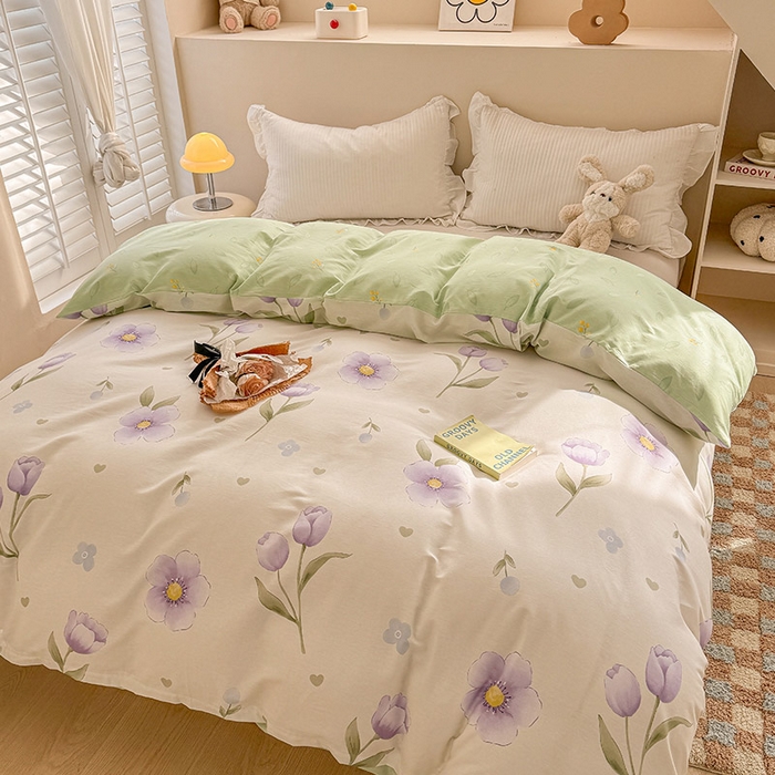 91家纺网 家纺一手货源 找家纺 绵庭家纺 2025新款12868全棉套件单品系列二单被套 奇异花朵