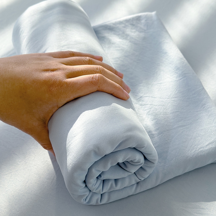 91家纺网 家纺一手货源 找家纺 曼谷家纺 2025新款软糯毛巾绣水洗棉床单床笠枕套纯色床单床笠枕套单品 水洗-天蓝