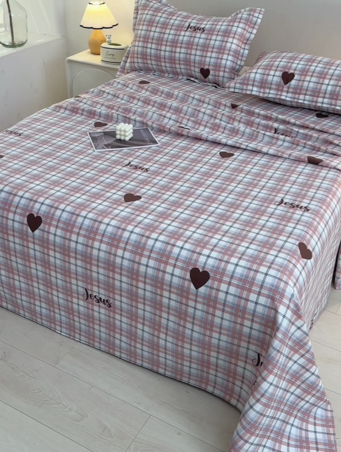 91家纺网 家纺一手货源 找家纺 润淳家居 2025新款老粗布三件套及单品 恋爱格 咖