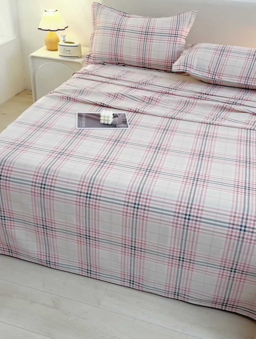 91家纺网 家纺一手货源 找家纺 润淳家居 2025新款老粗布三件套及单品 爱尚格 粉