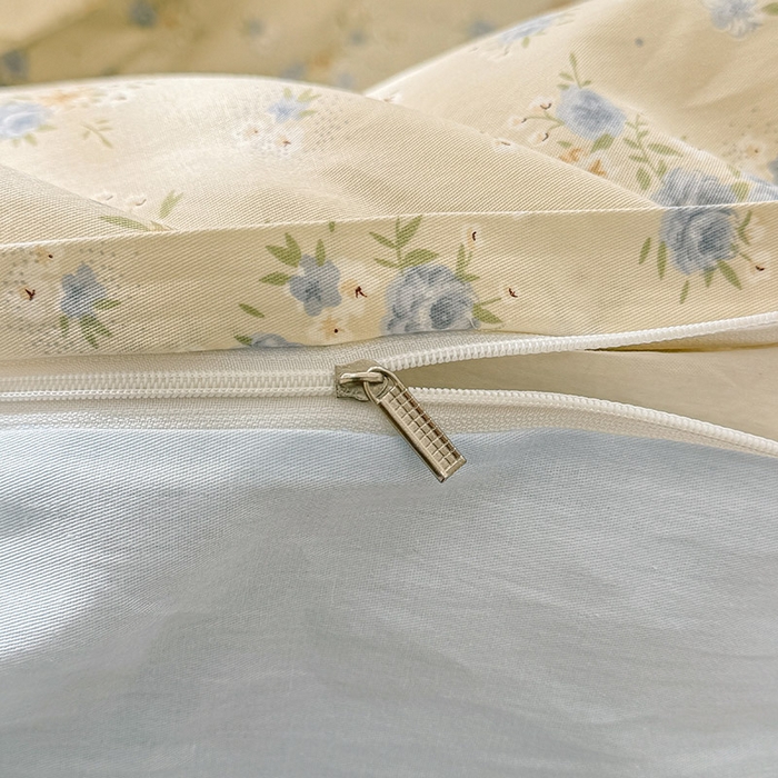 91家纺网 家纺一手货源 找家纺 绵庭家纺 2025新款12868全棉套件单品系列二单被套 雅园漫游-蓝