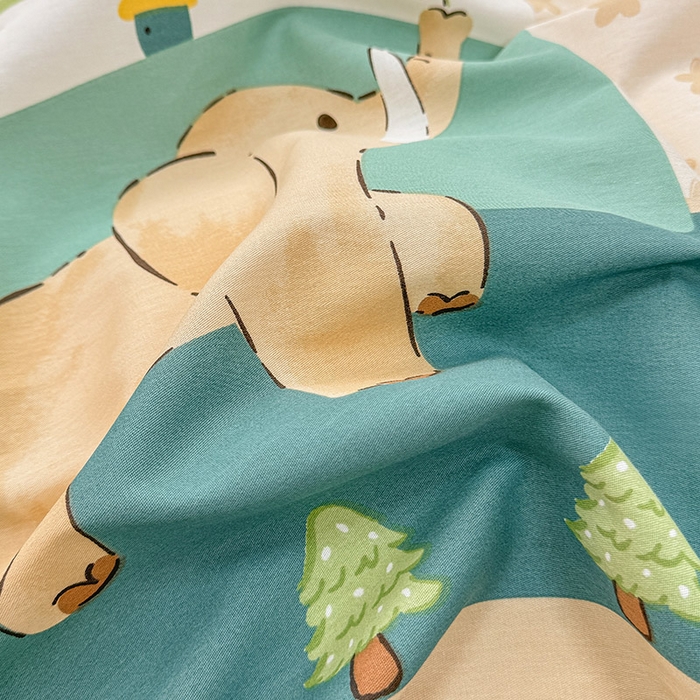 91家纺网 家纺一手货源 找家纺 绵庭家纺 2025新款12868全棉套件单品系列二四件套 玩趣森林