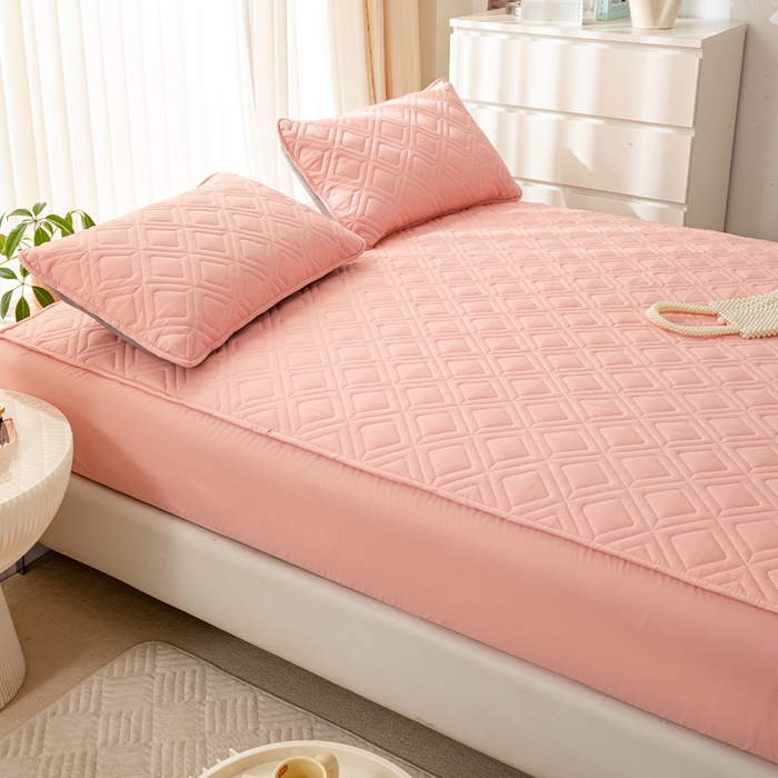 91家纺网 家纺一手货源 找家纺 云玲时尚 2025新款三防磨毛防水夹棉单人枕套 浅豆沙