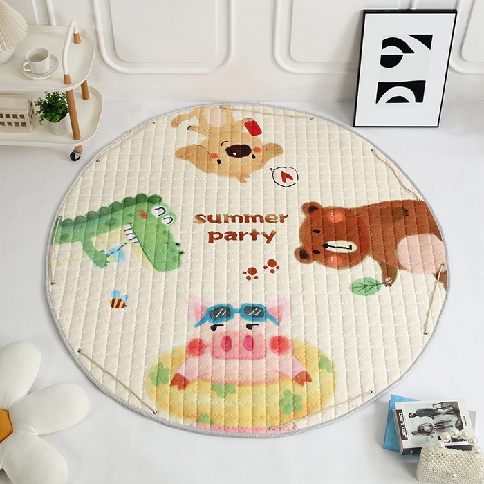 91家纺网 家纺一手货源 找家纺 沁童 收纳垫直径1.5m 动物派对