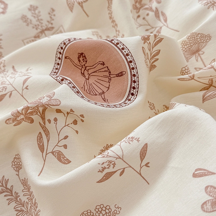 91家纺网 家纺一手货源 找家纺 2025新款12868全棉套件单品系列二单床笠 烟染秋色