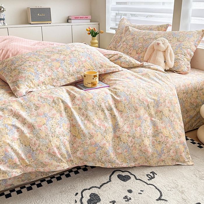 91家纺网 家纺一手货源 找家纺 绵庭家纺 2025新款12868全棉套件单品系列二四件套 暖阳绿意