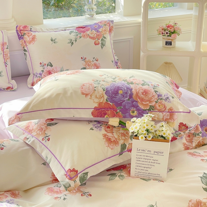 91家纺网 家纺一手货源 找家纺 铭博家纺 新款直播爆款网红全棉四件套13070印花吊边一字绣纯棉被套工艺款 宁洛薇1