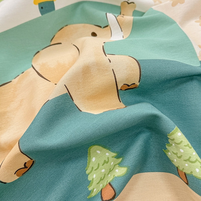 91家纺网 家纺一手货源 找家纺 绵庭家纺 2025新款12868全棉套件单品系列二单被套 玩趣森林