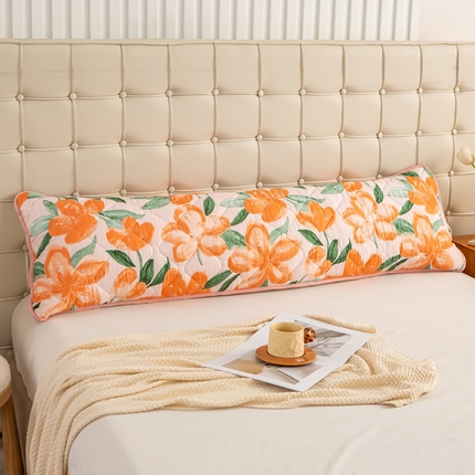 云玲时尚 2025新款三防磨毛防水夹棉双人长枕套 繁花似锦