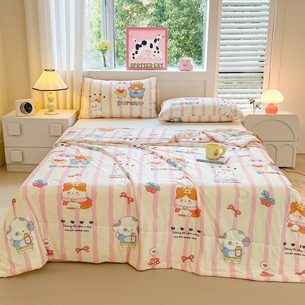 91家纺网 家纺一手货源 找家纺 （总）欢乐季  2025新款7A抗菌凉感丝大豆夏被