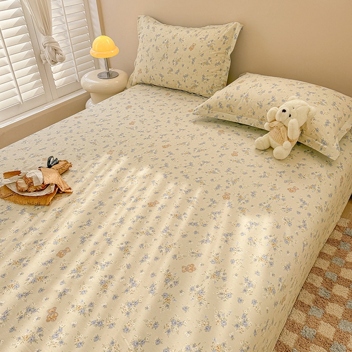 91家纺网 家纺一手货源 找家纺 绵庭家纺 2025新款12868全棉套件单品系列二单床单 雅国漫游-蓝