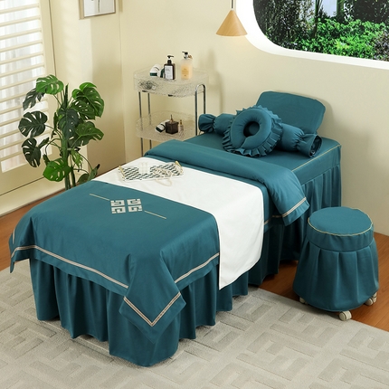 千姿坊 2025新款床罩四件套-倾城 倾城-墨绿