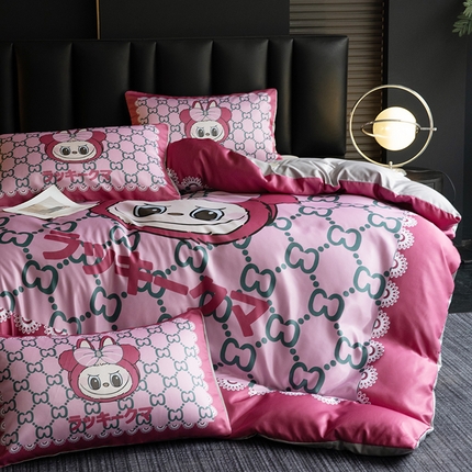 2025新款水洗真丝数码印花四件套 CC兔