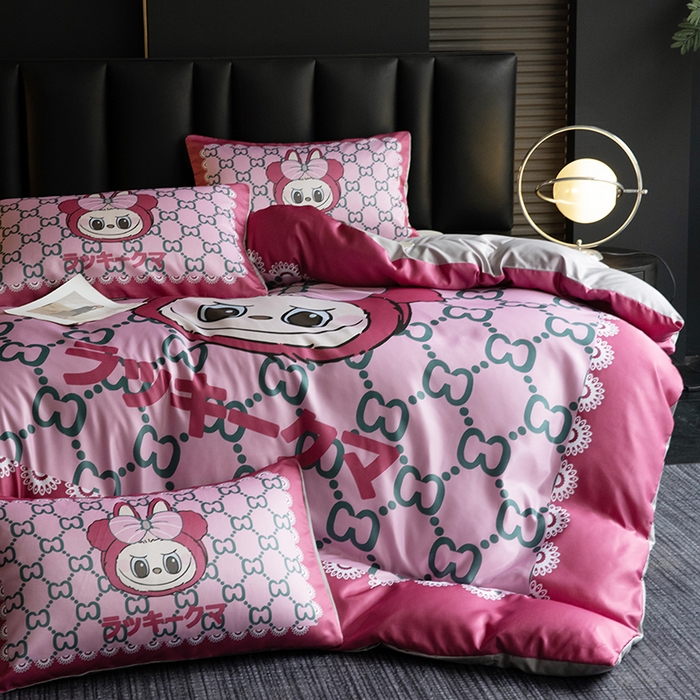 91家纺网 家纺一手货源 找家纺 2025新款水洗真丝数码印花四件套 CC兔