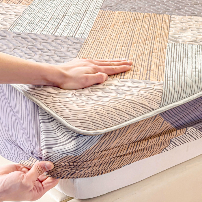 91家纺网 家纺一手货源 找家纺 富馨莱 2025新款A类凉感丝空气纤维凉席床笠款 小确幸