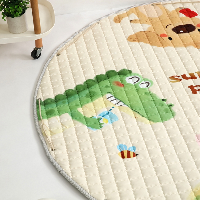 91家纺网 家纺一手货源 找家纺 沁童 收纳垫直径1.5m 动物派对