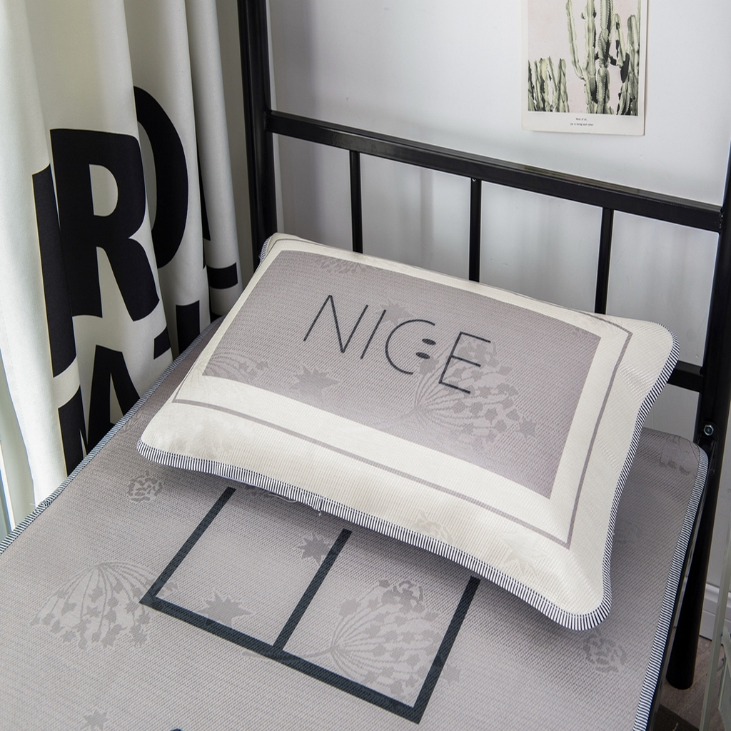 91家纺网 家纺一手货源 找家纺 宅部落 2025新款学生冰丝席单人宿舍席子凉席 Nice life灰