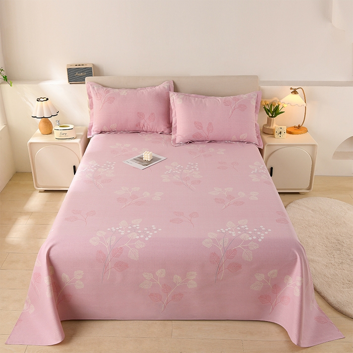 91家纺网 家纺一手货源 找家纺 润淳家居 2025新款老粗布三件套及单品 树影爱恋 粉