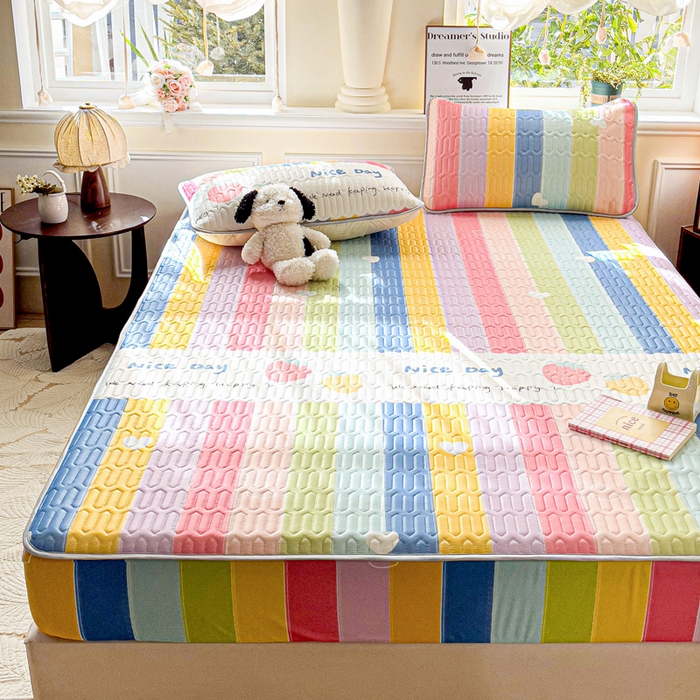 91家纺网 家纺一手货源 找家纺 （总）富馨莱 2025新款A类凉感丝空气纤维凉席床笠款