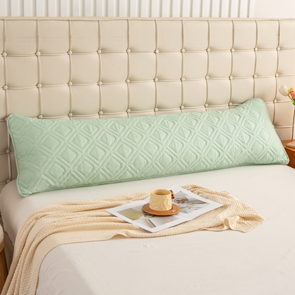 云玲时尚 2025新款三防磨毛防水夹棉双人长枕套 果绿