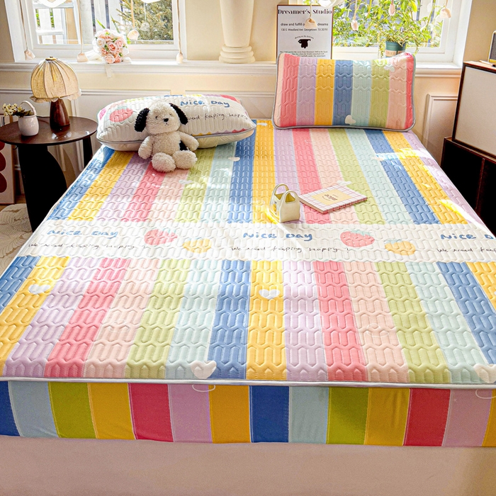 91家纺网 家纺一手货源 找家纺 （总）富馨莱 2025新款A类凉感丝空气纤维凉席床笠款