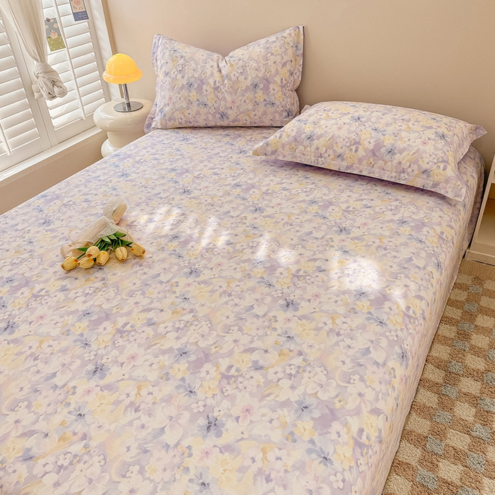 91家纺网 家纺一手货源 找家纺 绵庭家纺 2025新款12868全棉套件单品系列二单床单 香颂蝶舞