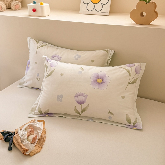 91家纺网 家纺一手货源 找家纺 绵庭家纺 2025新款12868全棉套件单品系列二单枕套 奇异花朵