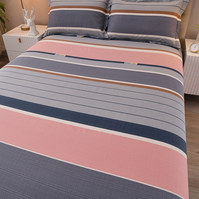 91家纺网 家纺一手货源 找家纺 润淳家居 2025新款老粗布三件套及单品 条致 粉