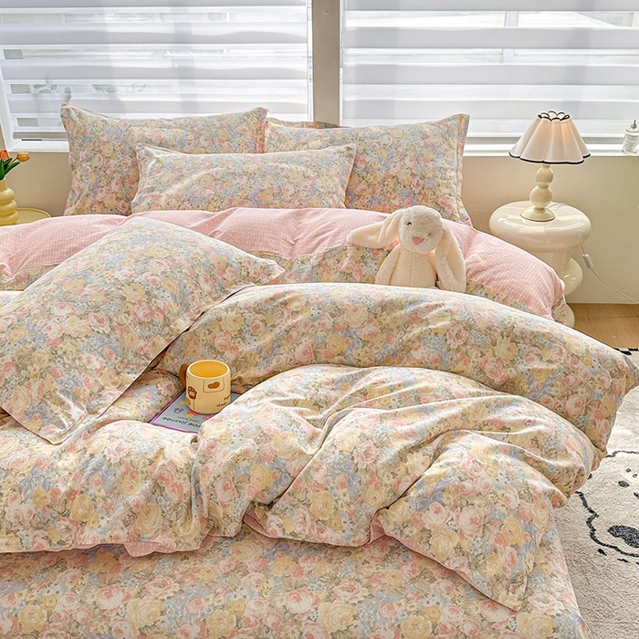 91家纺网 家纺一手货源 找家纺 绵庭家纺 2025新款12868全棉套件单品系列二四件套 暖阳绿意