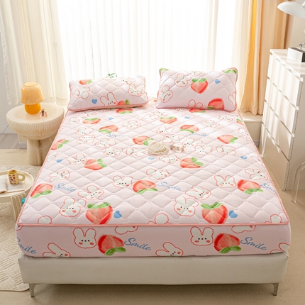 云玲时尚 2025新款三防磨毛防水夹棉单人枕套 桃仙兔