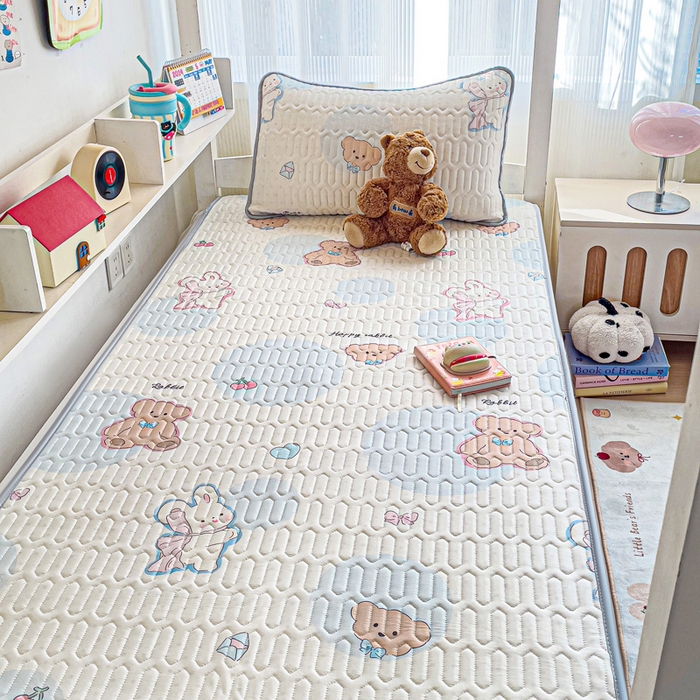 91家纺网 家纺一手货源 找家纺 富馨莱 2025新款A类凉感丝空气纤维凉席学生款 蝴蝶结小兔