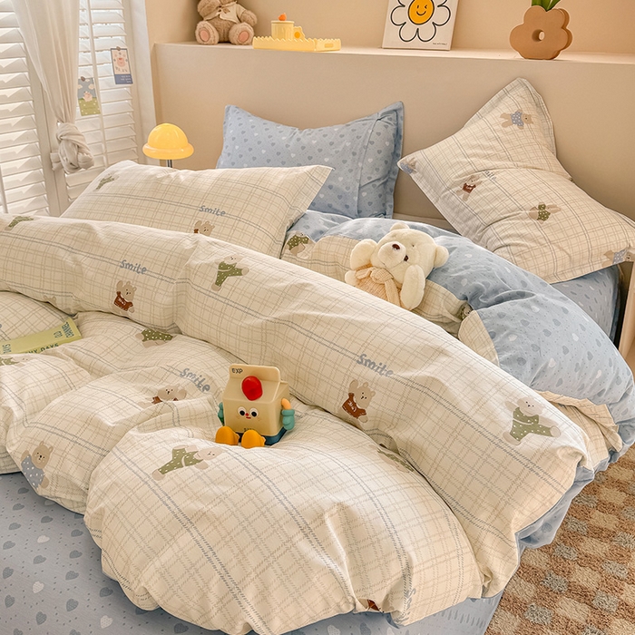 91家纺网 家纺一手货源 找家纺 绵庭家纺 2025新款12868全棉套件单品系列二四件套 比利熊