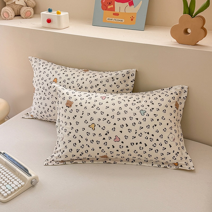 91家纺网 家纺一手货源 找家纺 绵庭家纺 2025新款12868全棉套件单品系列二四件套 豹纹小熊